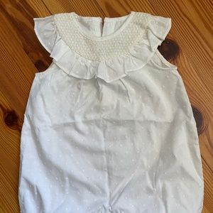 Lili Gaufrette smocked Swiss dot infant romper